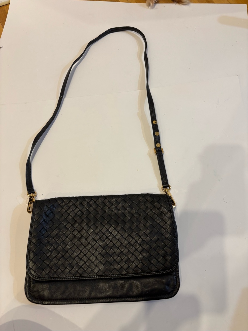 Christopher Kon black woven crossbody bag